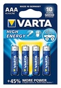 Alkaline Battery Varta LR03 1","5 V AAA High Energy (4 Pcs) Blue