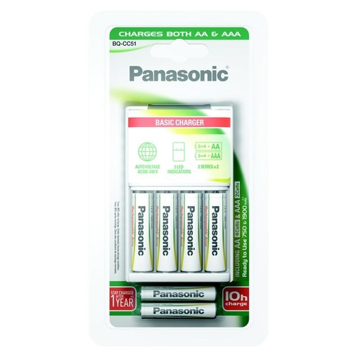 [BAT-BQ-CC51] Nabjaka Panasonic BQ-CC51 Basic + AA/AAA, 1 900/750 MAh, 4+2 Ks...