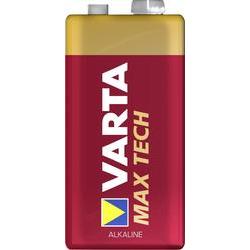 VARTA Batterijen 9V blokbatterij, 1 stuks, Longlife Max Power, alkaline, voor rookmelders, brand- en brandmelder, microfoon