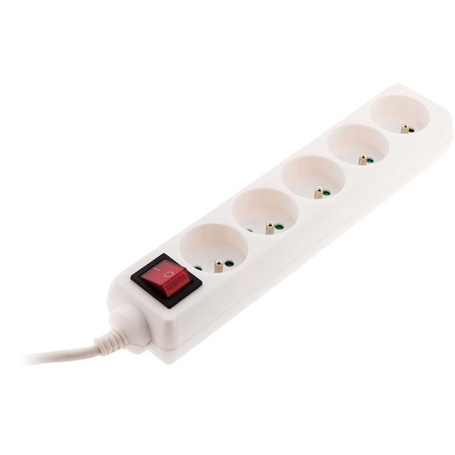 Bloc 5 Prises 16A 2P+T Avec Interrupteur Blanc - Zenitech